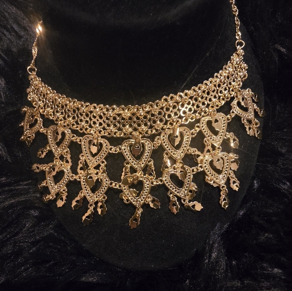 Elegant 21kgp Dubai Jewelry Gold Heart Necklace - Picture 8 of 10